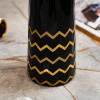 Декоративная ваза "Арт Деко" 10х25 см (чёрный с золотом)