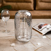 Декоративная ваза из стекла с cеребряным напылением 15х27 см (серебристый)