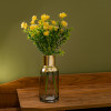 Декоративная ваза из цветного стекла с золотым напылением 10х23 см (серый)