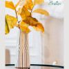 Декоративная ваза "Арт Деко" 12х30 см (белый с золотом)