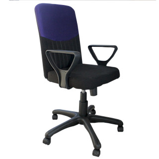 Кресло Квадро Н №2  гобел./кзам /пласт. кзам черный+сетка синяя