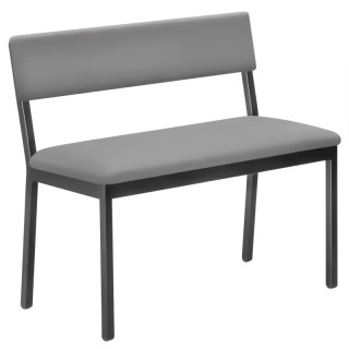 Банкетка 80*40 со спинкой гоб/кзам цв. каркас серый (pvc 110)