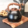 Чайник со свистком "Черный мрамор Black" (нержавеющая сталь; 3,4л)