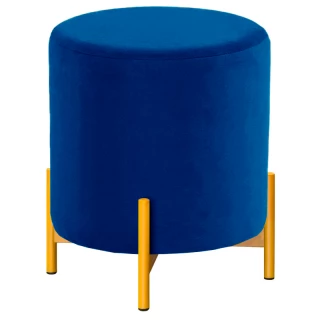 Пуфик Риос d40 цв.каркас (кзам PU/ гоб.stock) синий